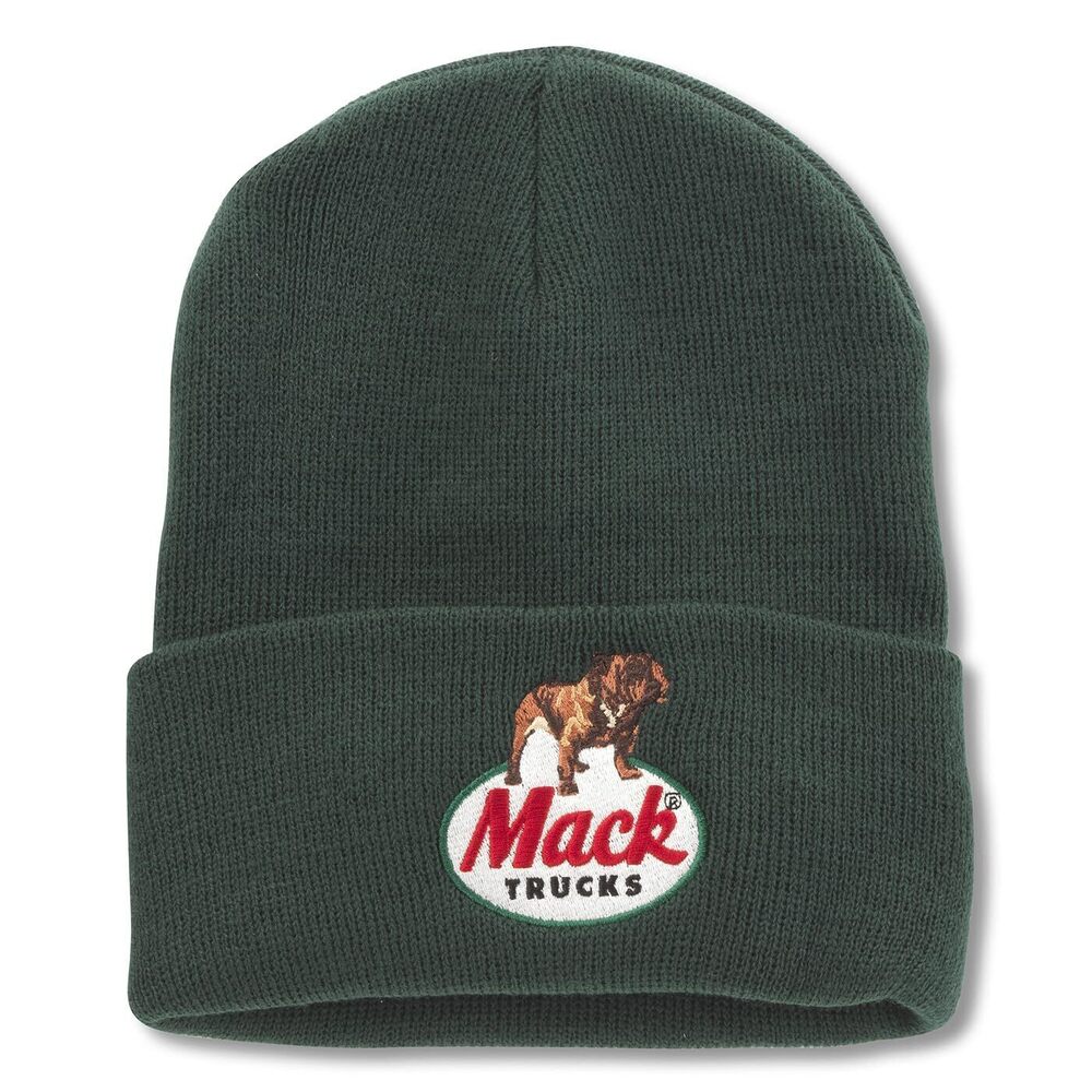 5618 Mack Trucks Cuffed Knit Beanie,Dark Green, One Size Fits Most Dark